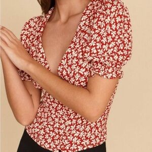 Reformation Deville Floral Blouse